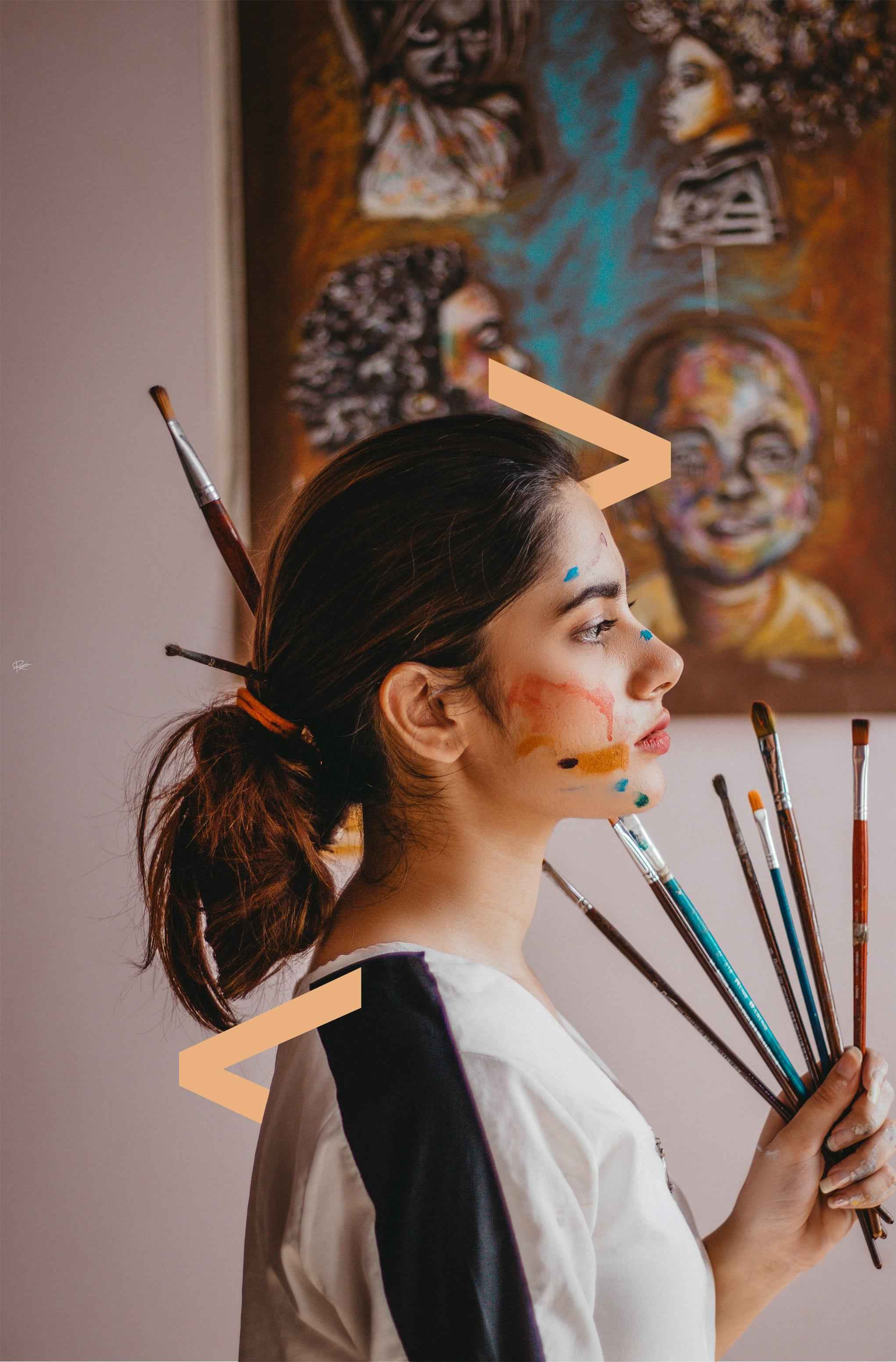 girl thinking about art